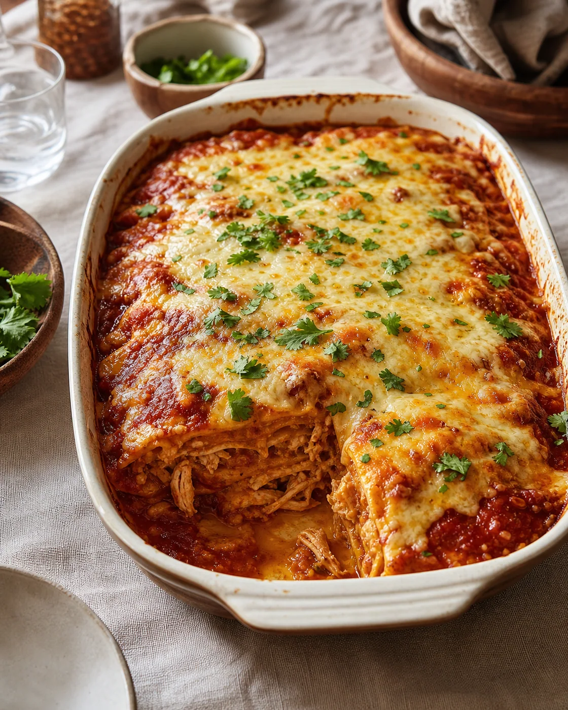 Cazuela de Enchiladas de Pollo