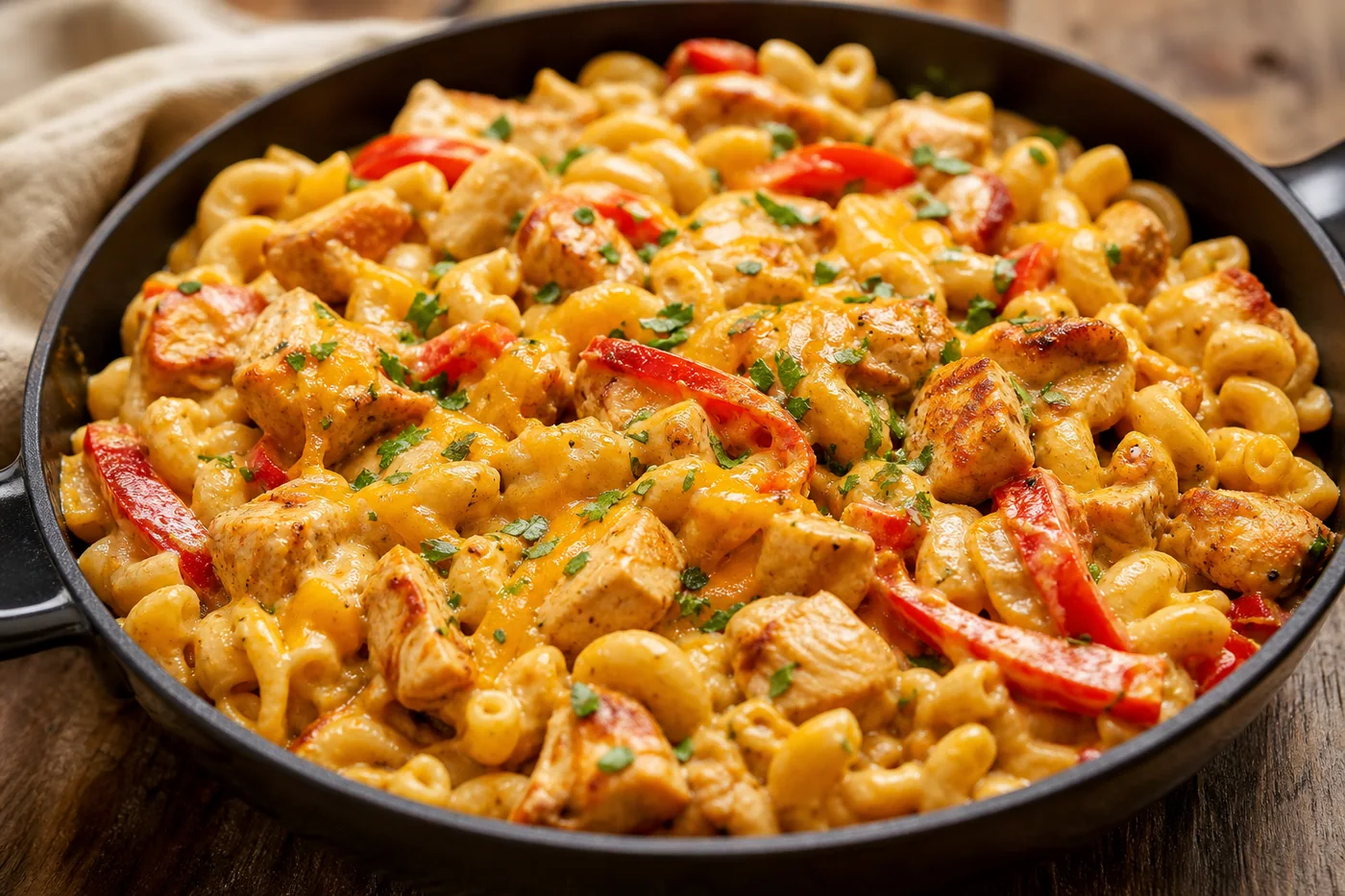 Chicken Fajita Mac and Cheese