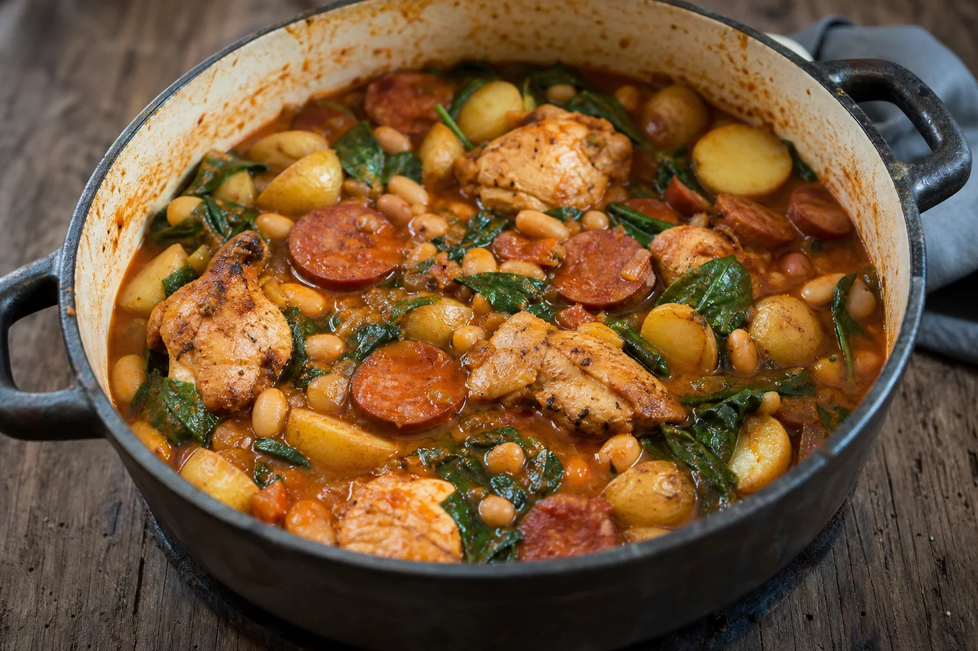 Spanish beans with chicken & chorizo