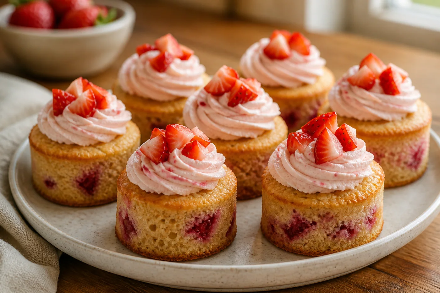 Mini Strawberry Cakes with Coconut Flour