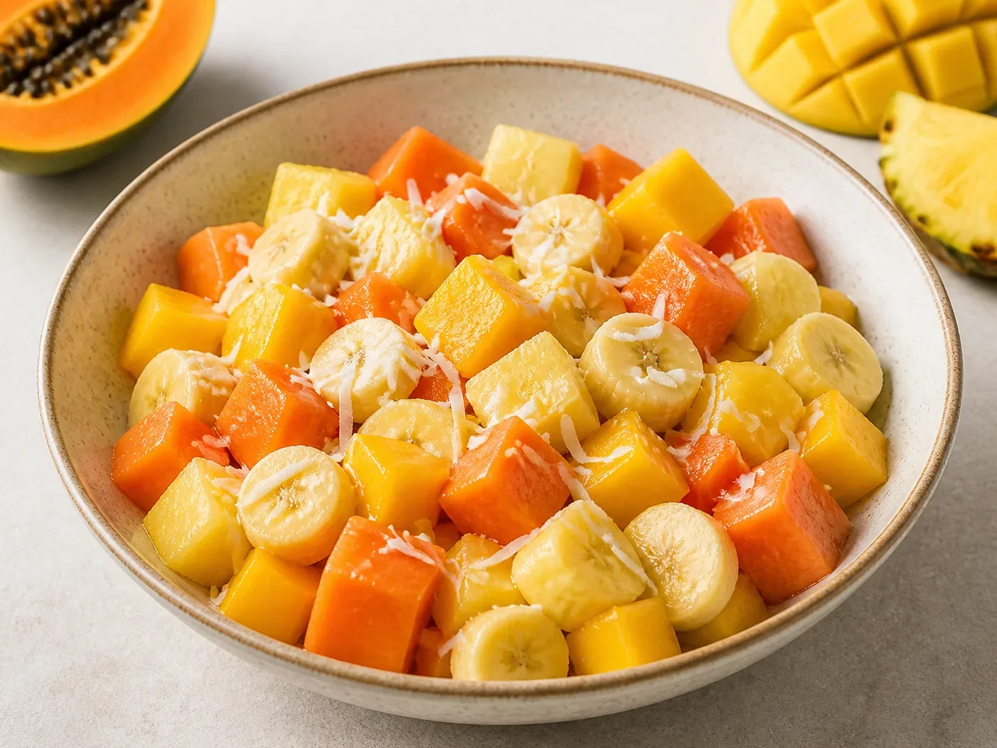 Ensalada de frutas tropicales refrescante