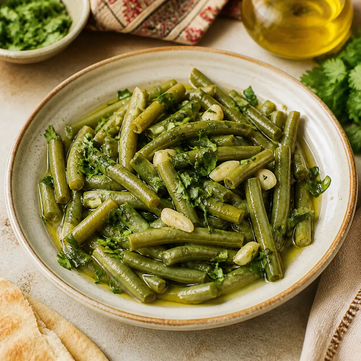 Syrian green beans in olive oil