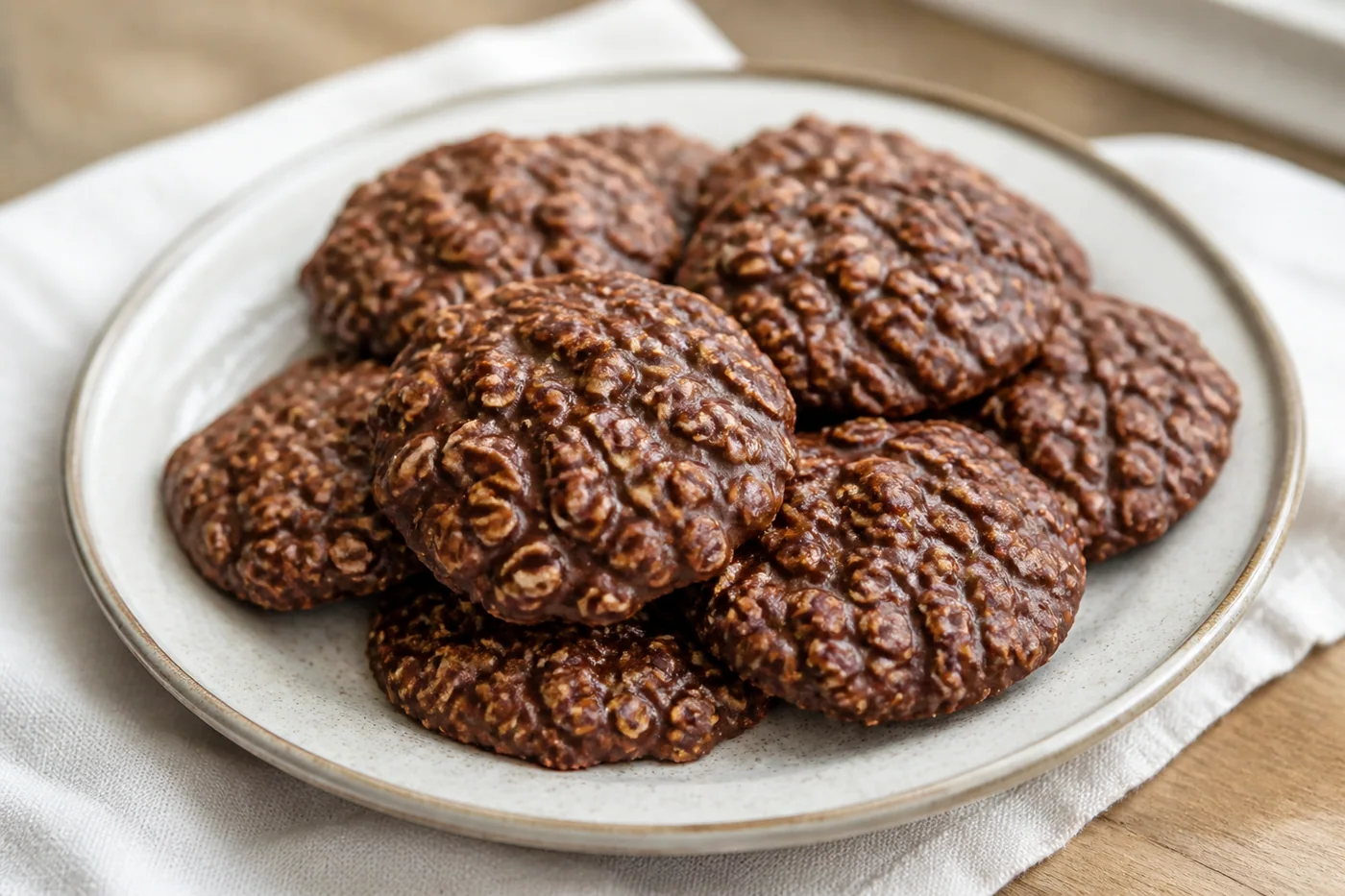 Galletas de chocolate sin horno y sin mantequilla de cacahuete