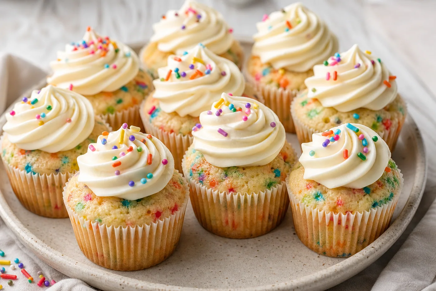 Cupcakes Funfetti sin gluten