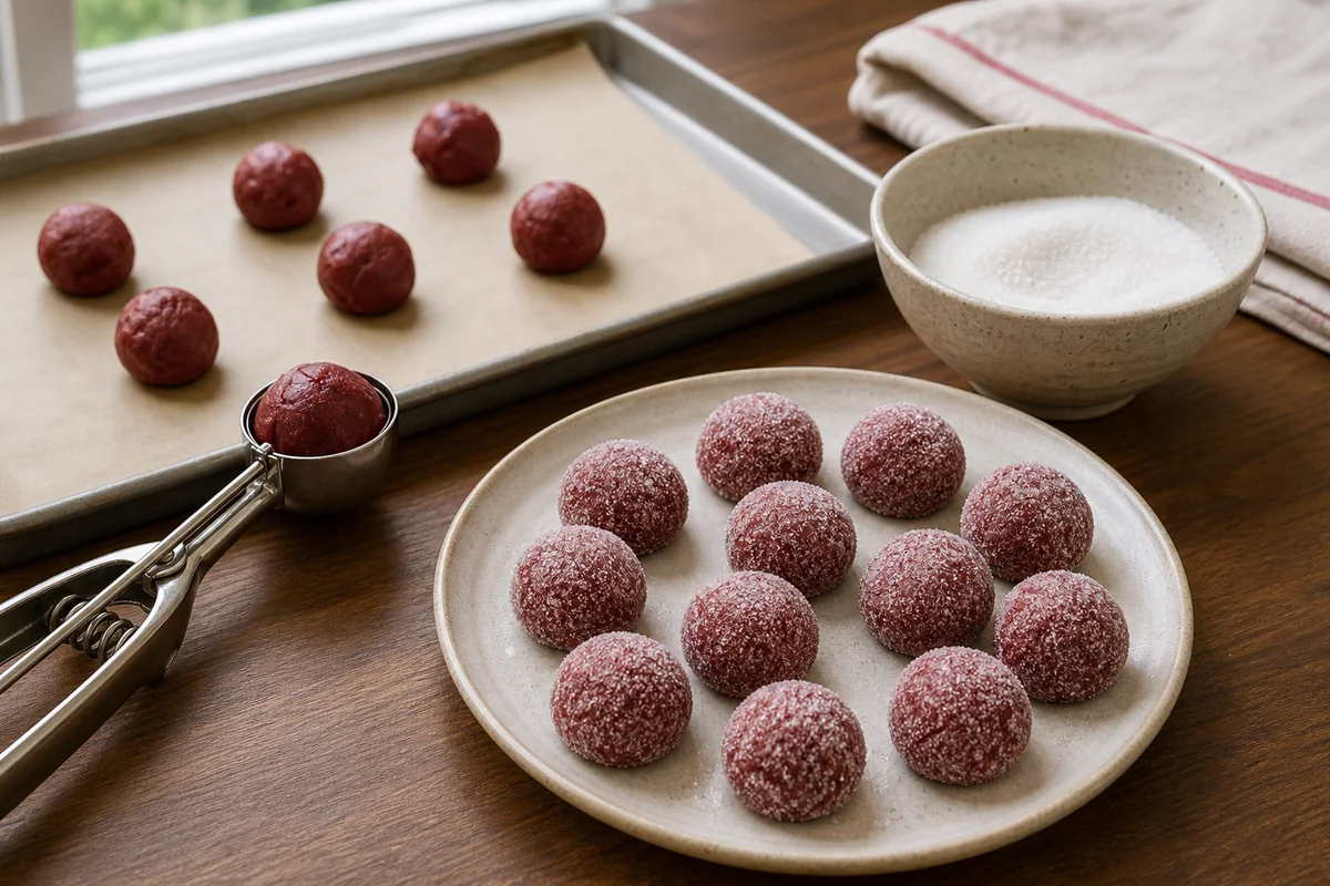 Imagen de preparación del paso 8 para galletas red Velvet sin gluten