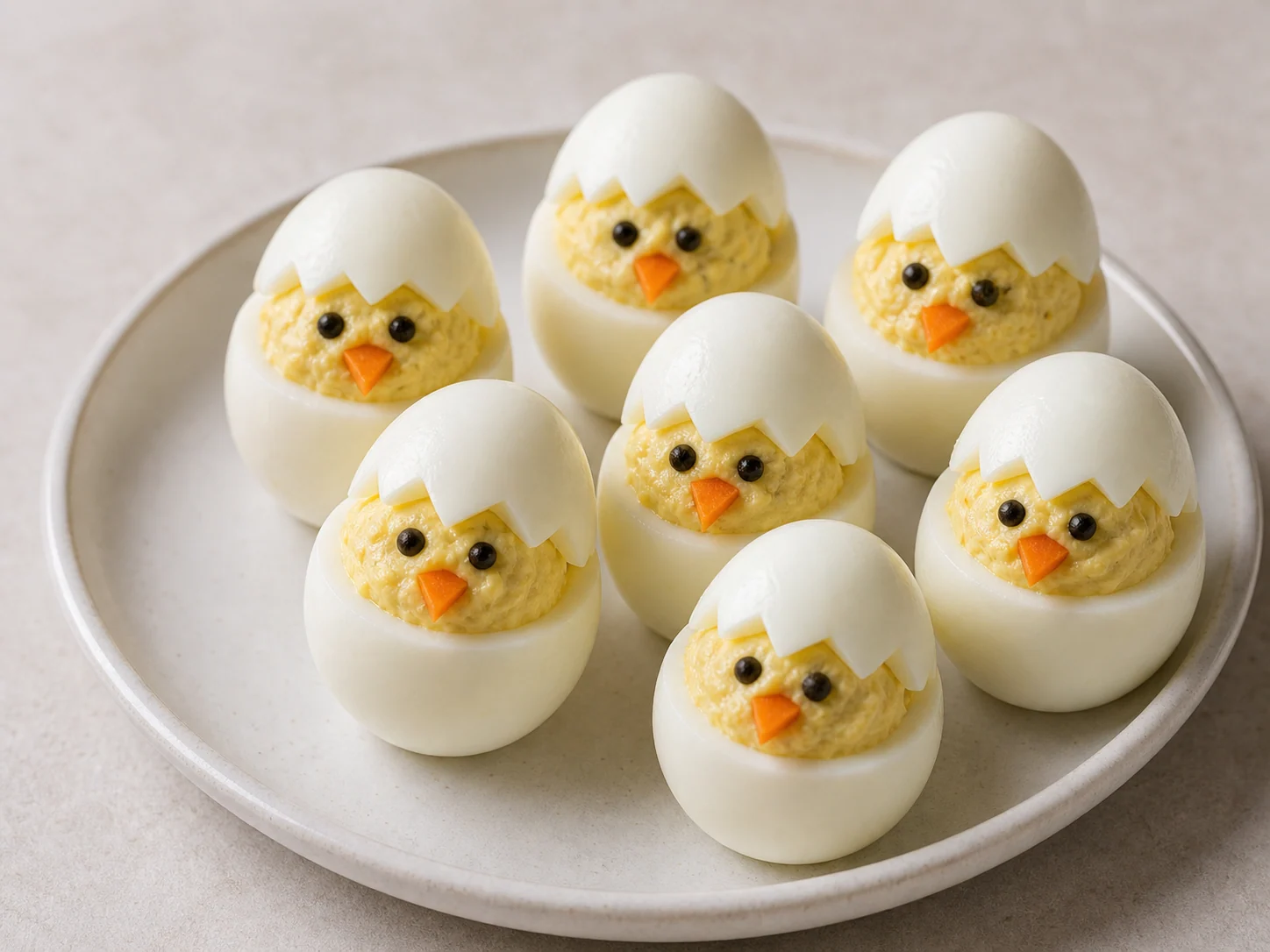 Finished homemade dish: Playful Deviled Egg Chicks