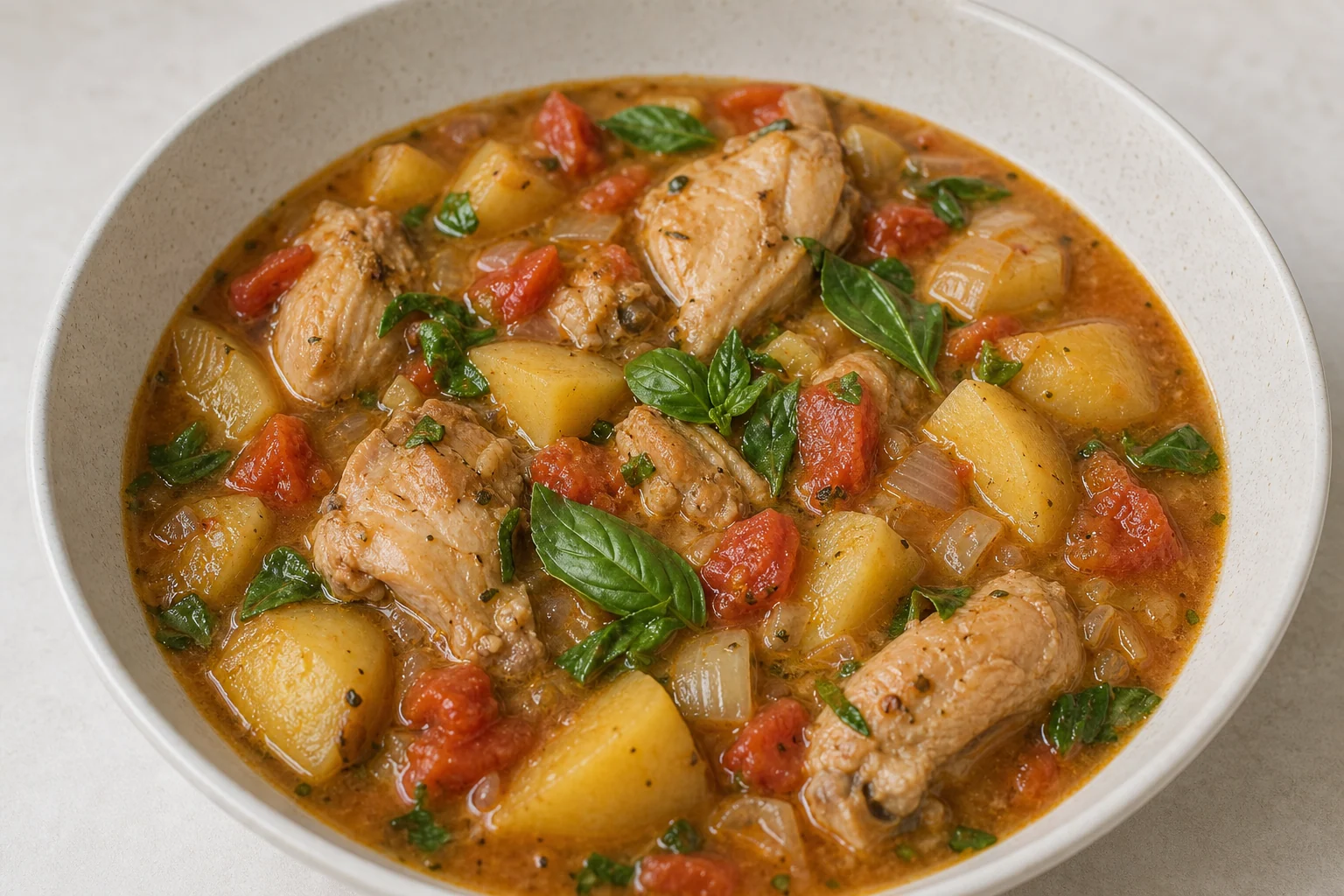 Finished homemade dish: Hearty Chicken and Potato Stew