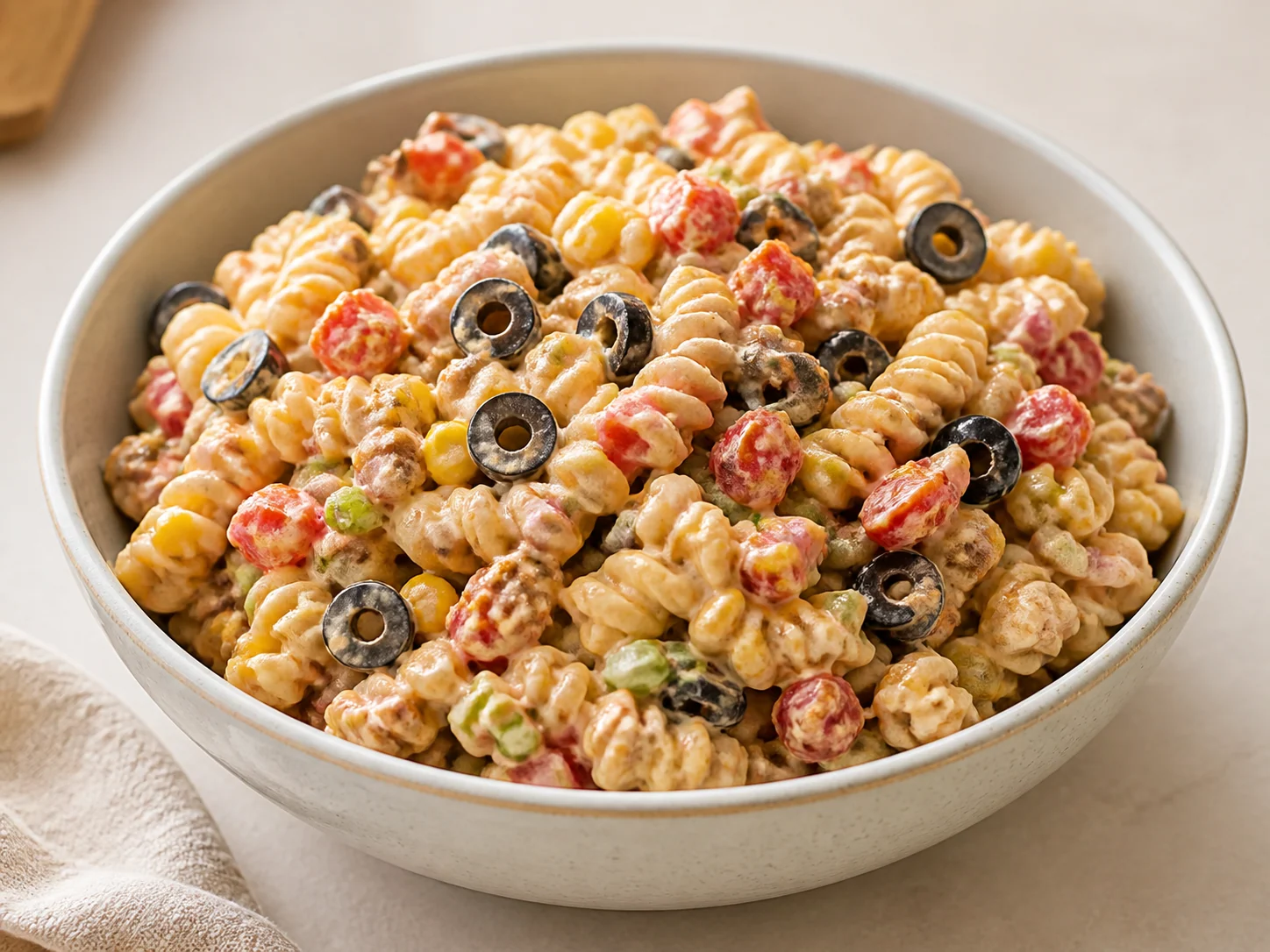 Finished homemade dish: Creamy Taco Pasta Salad
