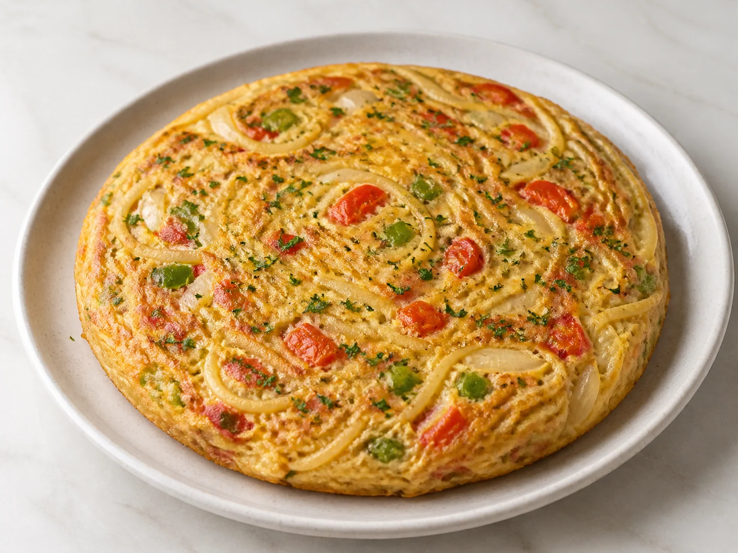 Nutritious Spaghetti Omelette כמנה ביתית מוכנה
