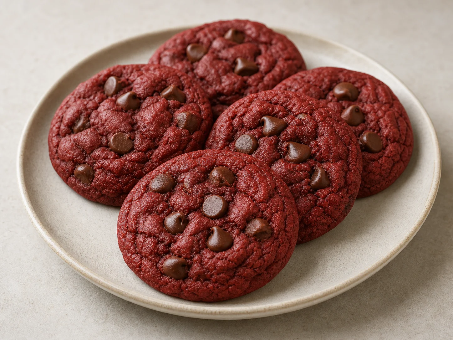 Soft Red Velvet Chocolate Chip Cookies