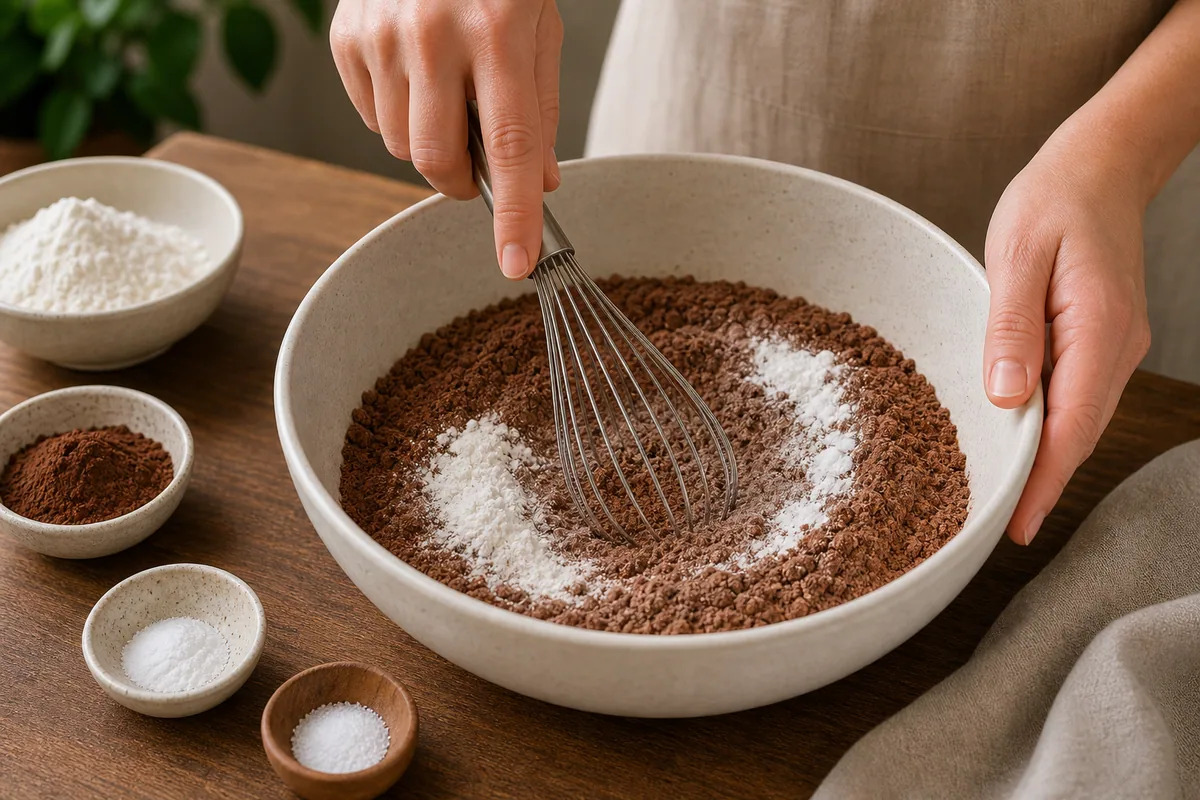 Imagen de preparación del paso 1 para galletas red Velvet sin gluten