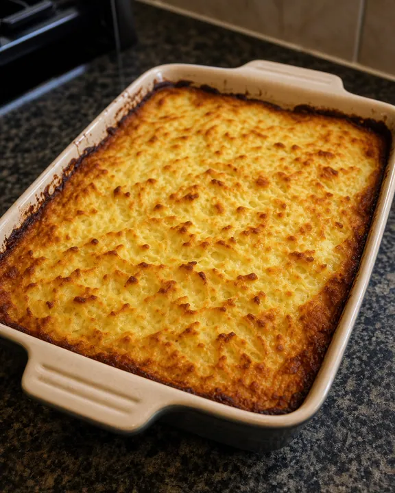 Rappie pie baked until golden