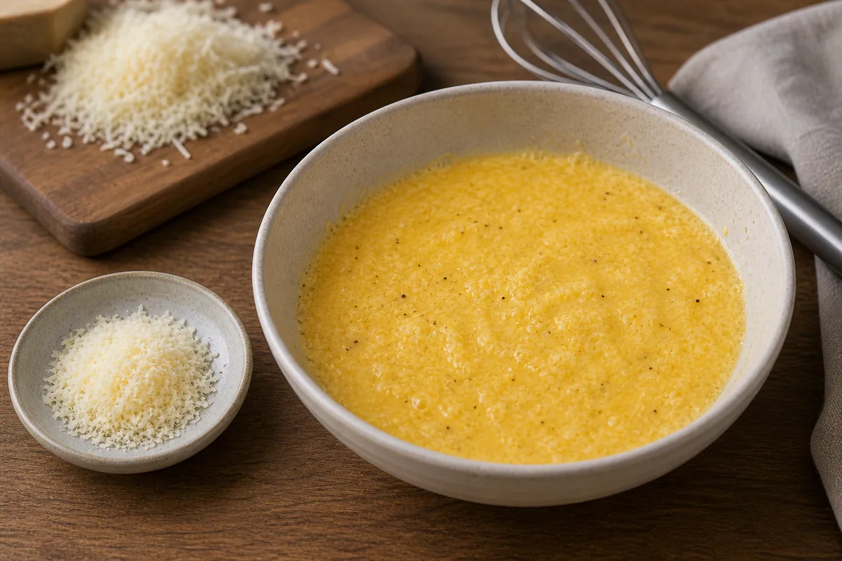 A los espaguetis se les añade una mezcla de huevos y queso.