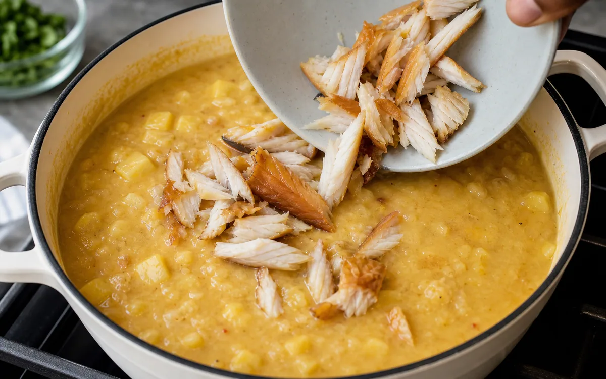 Cooking step 3 for Savory Plantain Porridge with Smoked Fish