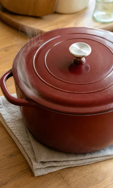 Olla tapada con guiso de alubias a fuego lento