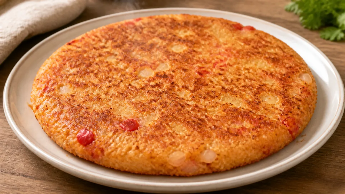 Imagen de preparación del paso 6 para Tortita Crujiente de Cuscús con Tomate y Cebolla