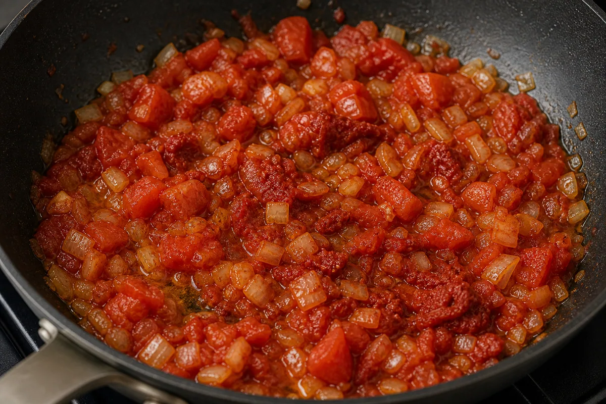 Imagen de preparación del paso 3 para Tortita Crujiente de Cuscús con Tomate y Cebolla