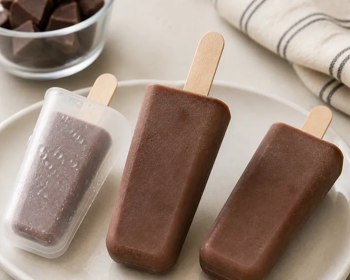 Paso 4 imagen de preparación de paletas de cacao y leche de coco