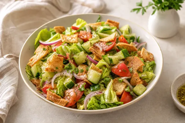 Nueva imagen de preparación de ensalada fattoush, paso 5