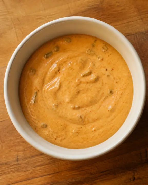Creamy burger sauce in a bowl