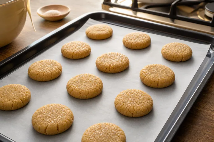 Galletas sin hornear con forma redonda