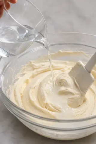 הוספת מים לציפוי וניל קרמי