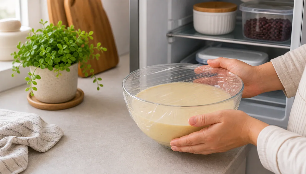 Step 6. Image of making Japanese pancakes with red bean filling